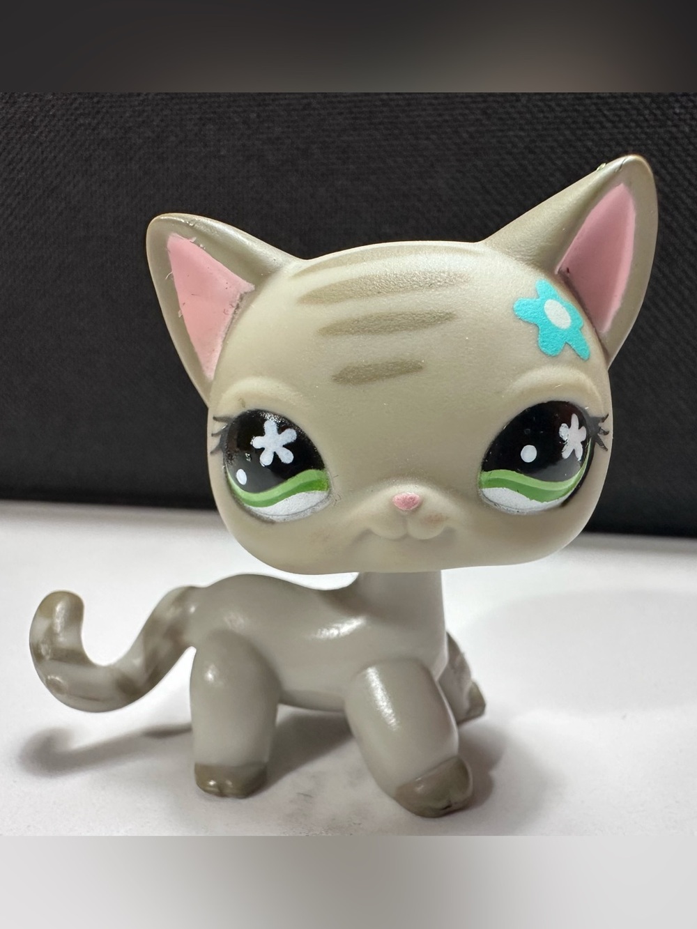 Vintage Littlest Pet Shop #483 Gray Shorthair Cat